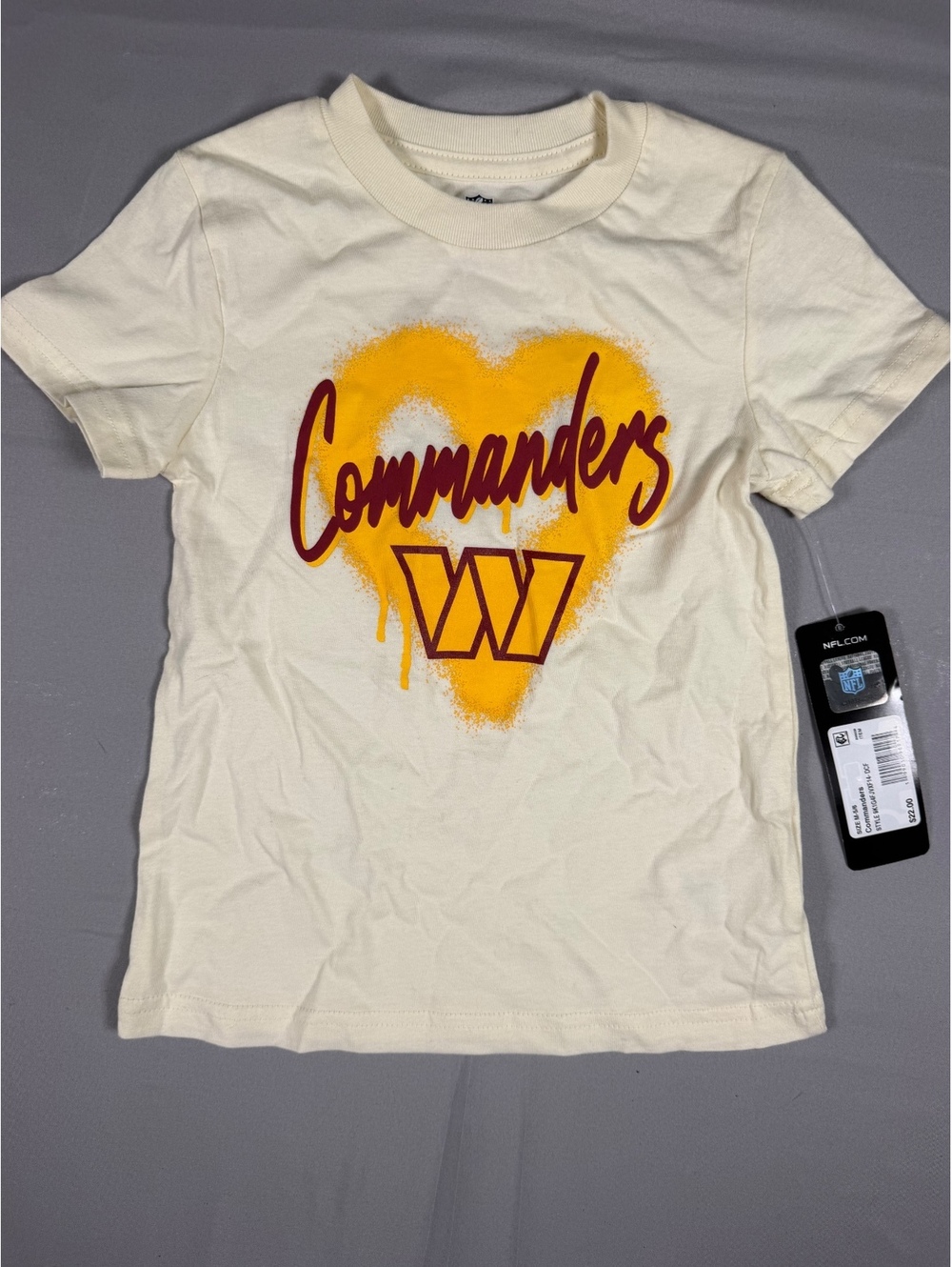 MFL Washington Commanders Spray Heart Boxy T-Shirt Size M 5/6